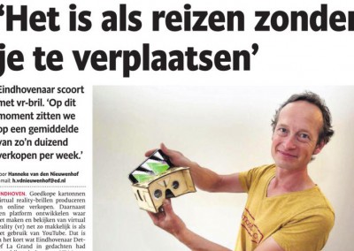 Artikel over VRmaster in het Eindhovens Dagblad