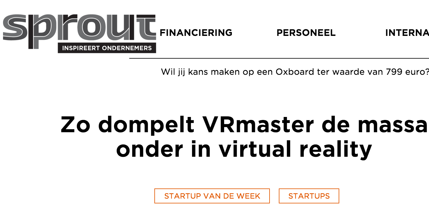 VRmaster startup van de week Sprout